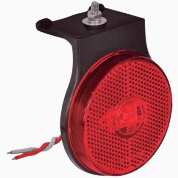 Imagem de Lanterna lateral LED vermelho bivolt diametro 66mm com haste e cabos lente acrilica