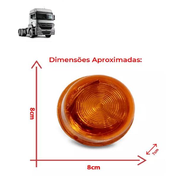 Imagem de Lanterna Lateral Paralama Estribo Cabine Caminhão Mercedes Benz 1938s 1944s Axor 1933 2533 2831 Sem Soquete Âmbar