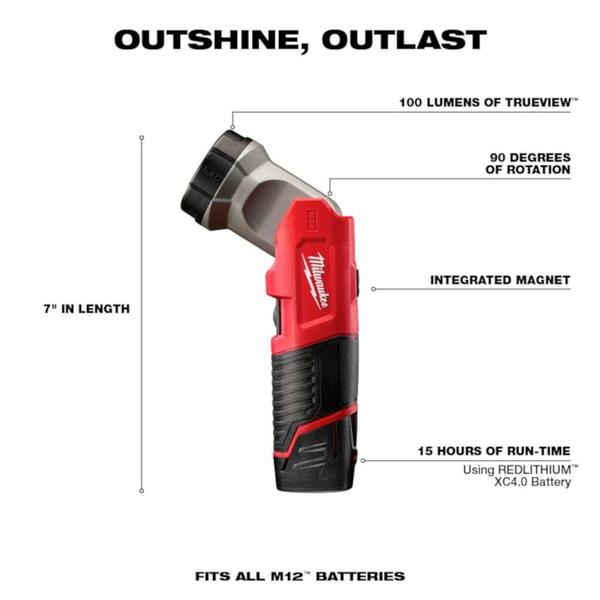 Imagem de Lanterna led 160 lumens 12.0v li s/bat 49-24-0146 milwaukee