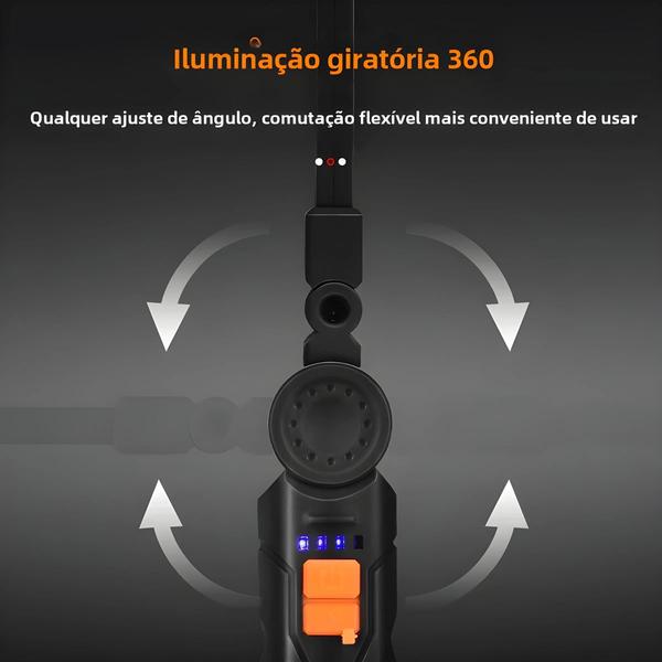 Imagem de Lanterna LED COB Portátil Recarregável Lâmpada Suspensa Magnética USB Tocha De Acampamento Luz De