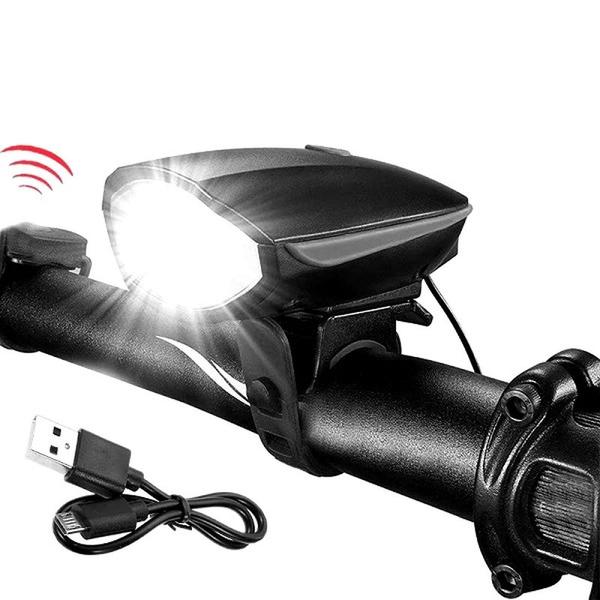 Imagem de Lanterna Led Cree Luz Pra Bicicleta Buzina Recarregável Usb 7588PR