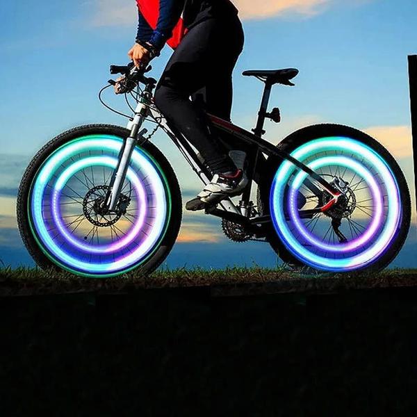 Imagem de "Lanterna LED Impermeável para Bicicleta - Iluminação e Sinalizador Noturno para Rodas de Bike e Triciclo