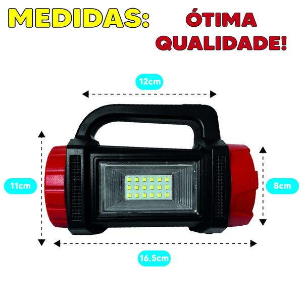 Imagem de Lanterna Led Lampião com Alça Camping Pesca Cob Led 3 Modos Luz Carregamento Solar USB 3W