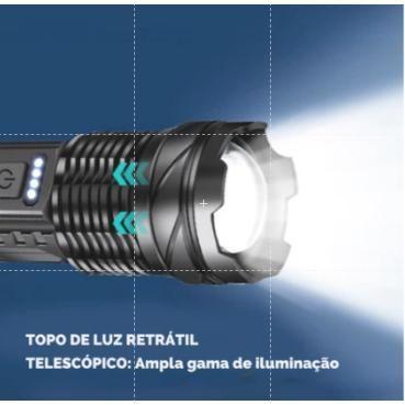 Imagem de Lanterna Led Militar 4 Em 1 T9 Tática Potente Forte Longo Alcance usb recarregável Pesca camping