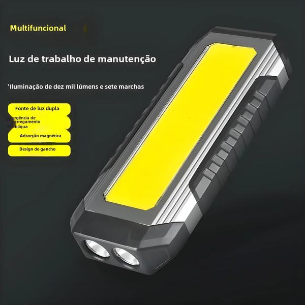 Imagem de Lanterna LED Portátil à Prova D'Água COB 4000mAh - Luz de Trabalho com Ímã e Multimodos