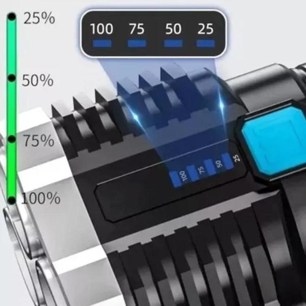 Imagem de Lanterna Led Prova Dágua 4 Núcleos Potente Usb Recarregável - Kapbom