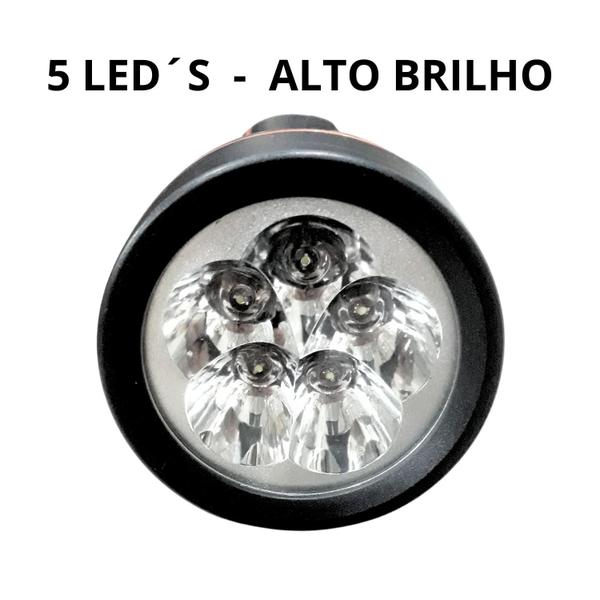 Imagem de Lanterna Led Recarregavel Bivolt 5 Leds Alto Brilho