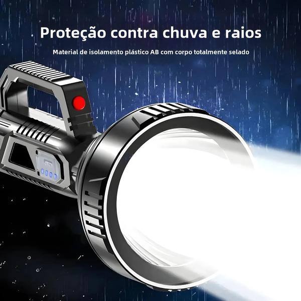 Imagem de Lanterna LED Recarregável USB à Prova D'Água - Alta Potência para Pesca e Camping