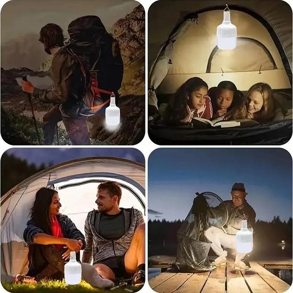 Imagem de Lanterna LED Recarregável USB de Alta Potência (80W) - Ideal para Camping e Emergências