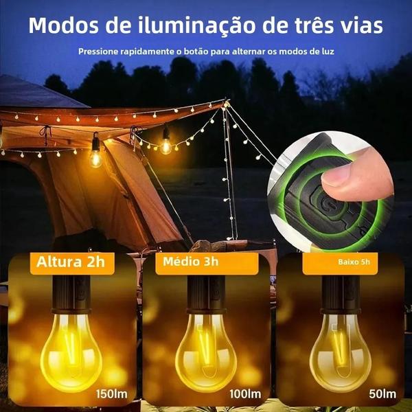 Imagem de Lanterna LED Recarregável via USB - Alta Luminosidade para Camping, Pesca e Uso Noturno