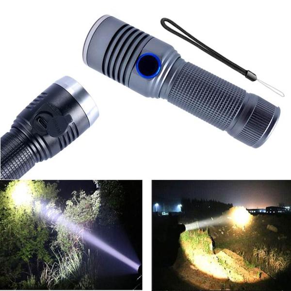 Imagem de Lanterna Led T6 Iluminação de Alerta Para Segurança Recarregável Ampla USB 98000W XM30984