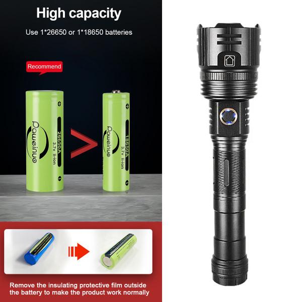 Imagem de Lanterna Led Tática Militar Ultra Potente Recarregável Zoom Telescópico Sitio Fazenda Camping Pesca Noturna Trilha Original