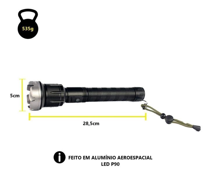 Imagem de Lanterna Led Tática P90 T12 Original Super Potente