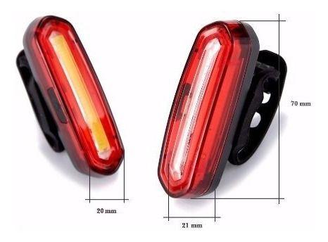 Imagem de Lanterna Led Traseira Bicicleta Vermelha Usb Recarregavel