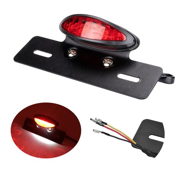 Imagem de Lanterna Led Traseira Suporte Placa Custom Moto Universal