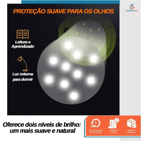 Imagem de Lanterna Luz 3x1 de Acampamento Camping Portátil Multifuncional LED Recarregável por USB Alto Brilho