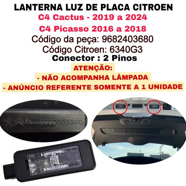 Imagem de Lanterna Luz De Placa Citroen C4 Picasso 2016 2017 2018 Original