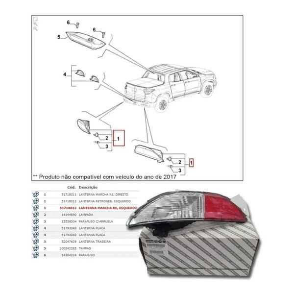 Imagem de Lanterna Luz de Re Esquerda Fiat Toro Original