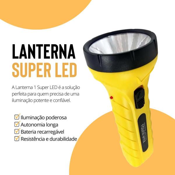 Imagem de Lanterna Luz Led Super Forte Longo Alcance Recarregável Tomada Profissional Bivolt 110/220V Pesca Caça Trilha