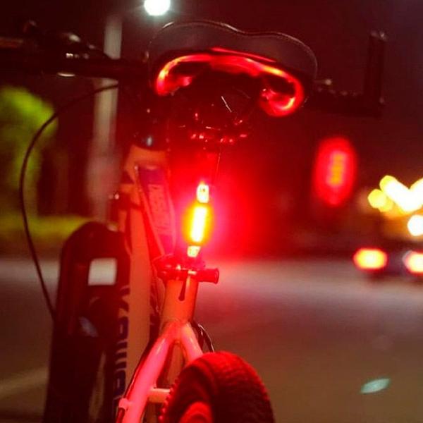 Imagem de Lanterna Luz Vermelha 100 Lumens Traseira Segurança Alerta Visualização Recarregável USB 4 Modos Bike Bicicleta Triciclo