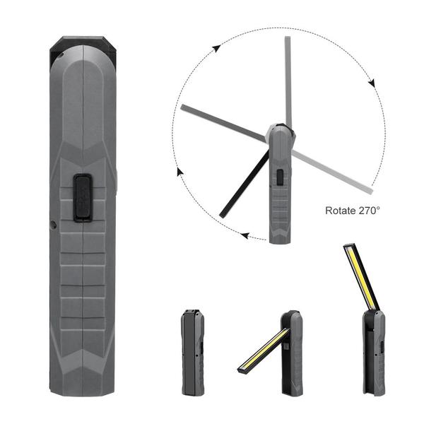 Imagem de Lanterna magnética recarregável USB com luz de trabalho LED 