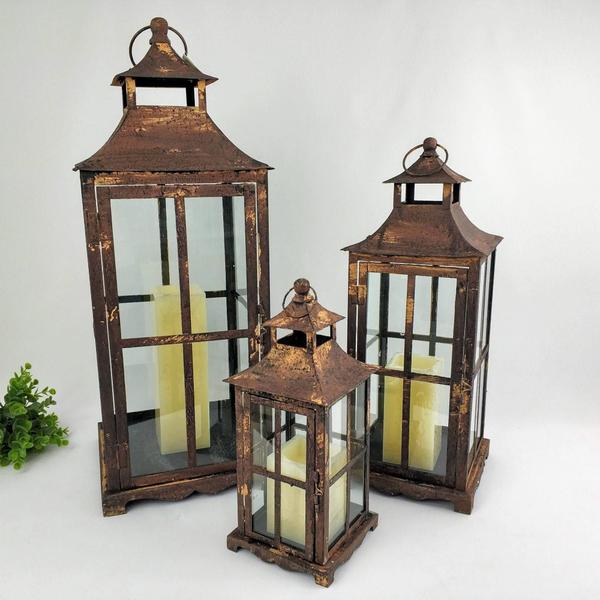 Imagem de Lanterna Marroquina Decorativa 65/49/33Cm Rustica 3Pc