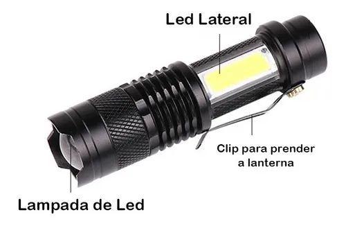 Imagem de Lanterna Mini Led Lampião Tática Recarregável Zoom Forte