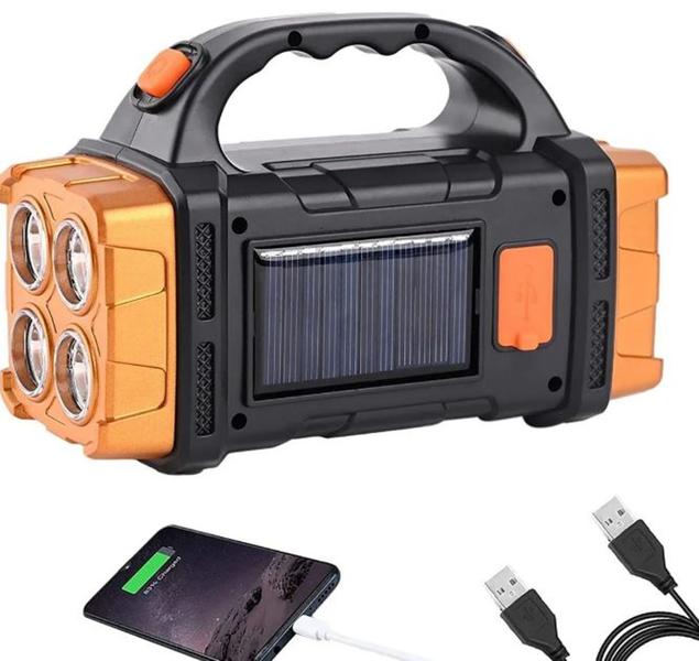 Imagem de Lanterna Multifuncional Com Carregamento solar e usb