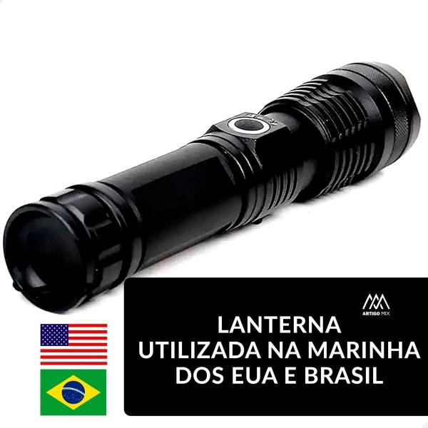 Imagem de Lanterna P50 Com Led T9 Mais Forte Do Mundo Recarregavel Usb