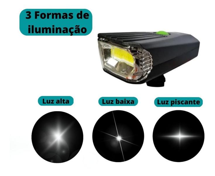 Imagem de Lanterna Para Bike Farol Bicicleta Recarregável Usb Led