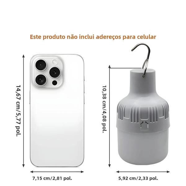 Imagem de Lanterna Portátil Recarregável LED Super Brilhante - 5 Modos de Iluminação para Acampamento