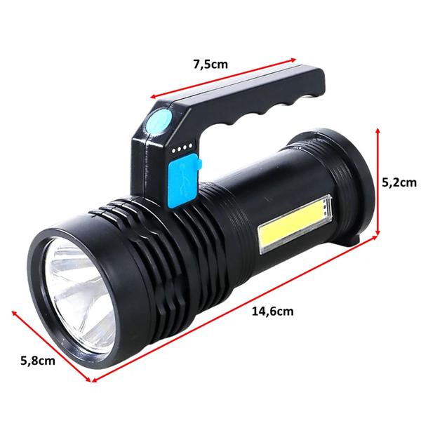 Imagem de Lanterna Potente Led 300 Lumens Multifuncional Ultra Iluminação Com Strob LT8933