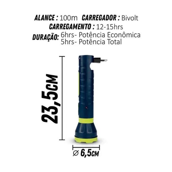 Imagem de Lanterna Power Led 140 Lumens Recarregável 2 Estágios Mor