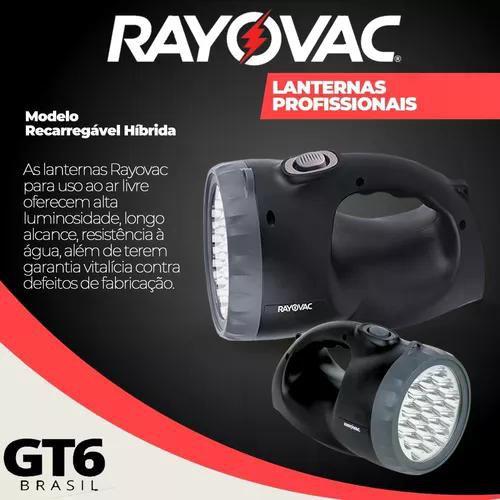 Lanterna Rayovac Recarregável Híbrida Bivolt - Caixa com 4 unidades Imagem de Lanterna Rayovac Recarregável Híbrida Bivolt - Caixa com 4 unidades