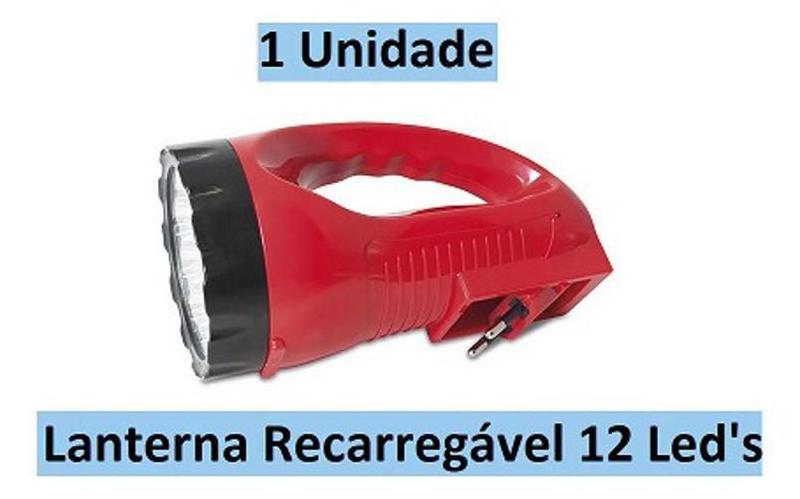 Imagem de Lanterna Recarregável Led Bivolt Longo Alcance 12 Leds 900Ma