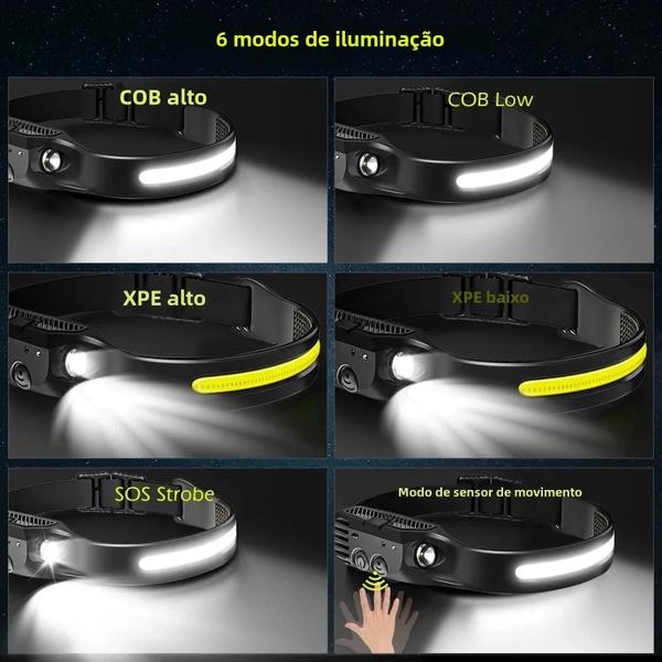 Imagem de Lanterna Recarregável LED com Sensor - USB, Bateria Embutida e Ideal para Camping