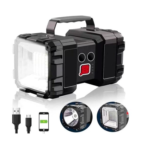Lanterna Recarregável Led Multifuncional Tática Forte Pesca Portátil - DESERT Imagem de Lanterna Recarregável Led Multifuncional Tática Forte Pesca Portátil