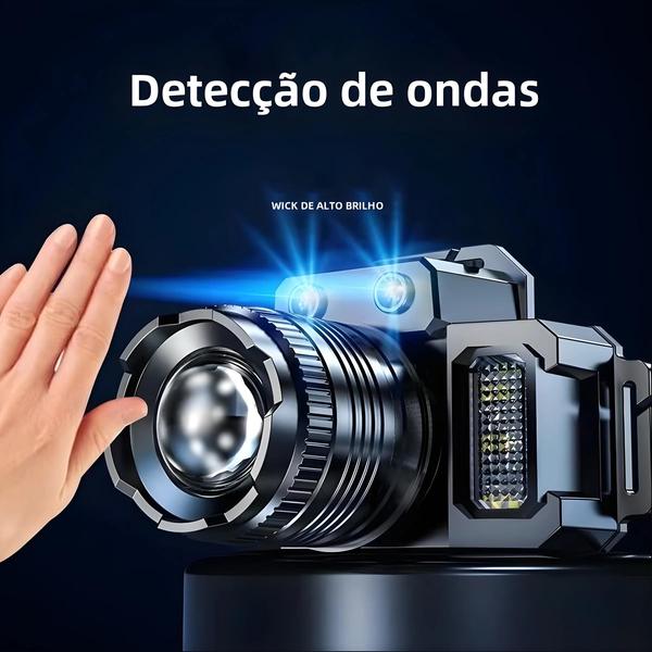 Imagem de Lanterna Recarregável LED T51 Super Brilhante - Sensor de Movimento - USB-C - Bateria Embutida