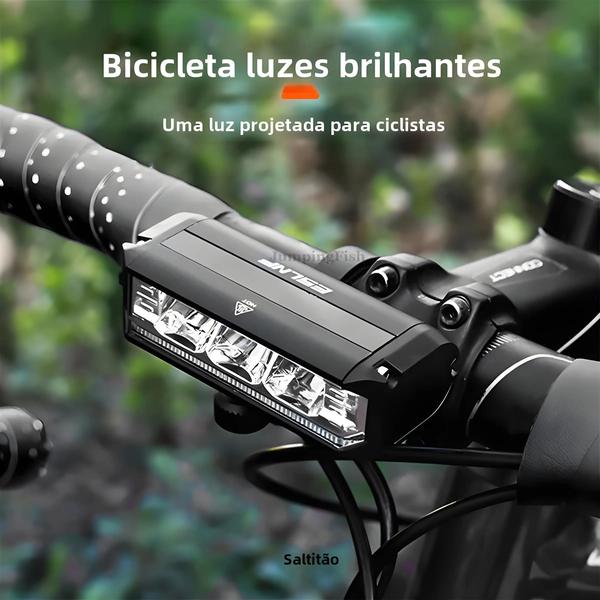 Imagem de Lanterna Recarregável para Bicicleta com 3 LEDs - 1800LM - 2000mAh