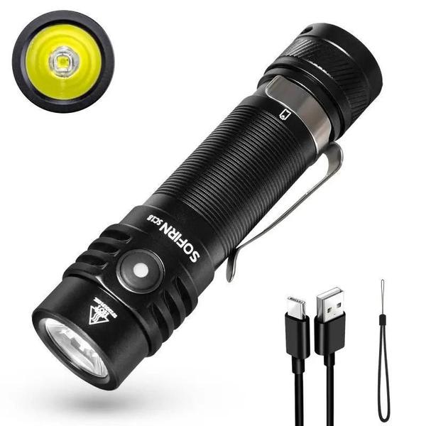 Imagem de Lanterna Recarregável Sofirn SC18 EDC - 1800lm, LED SST40, USB-C, 18650