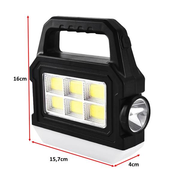 Imagem de Lanterna Recarregável Solar e Via Cabo, 5 Modos de Iluminação Potente XF528A