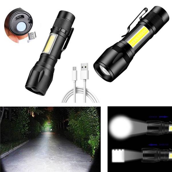 Imagem de Lanterna Recarregável USB Led T6 Com Luz LED Lateral 88000W Alta Iluminosidade TB0613