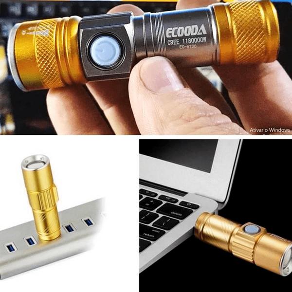 Imagem de Lanterna Recarregável Usb Led T6 Foco Luz De Alerta Para Pesca Escalada CE6120DO