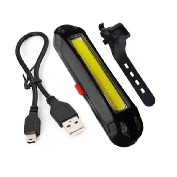 Imagem de Lanterna Sinalizador Traseira Bike Led Recarregável Usb Pisca Azul e Vermelho