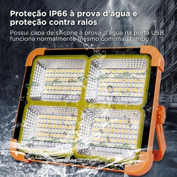 Imagem de Lanterna Solar Led Prova Dágua Camping Recarregável Tática