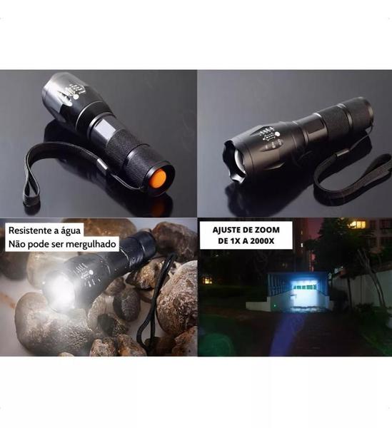 Imagem de Lanterna T6 Tática Militar Led Cree Q5 Super Potente Com Zoom 