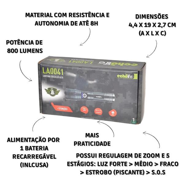 Imagem de Lanterna tática led alfa  la0041