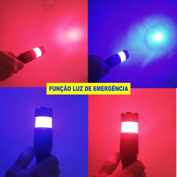 Imagem de Lanterna Tática LED CREE T6 Recarregável Zoom Luz Alerta CBRN19403