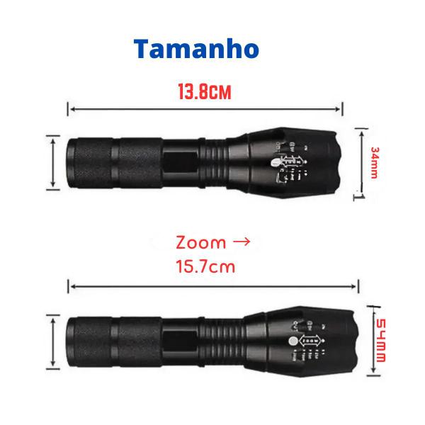 Imagem de Lanterna Tática Led Militar Para Trilhas Pescas Recarregável 8504