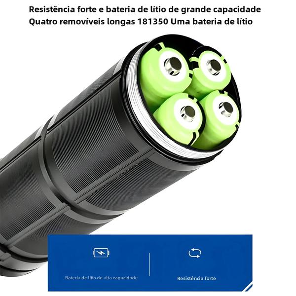 Lanterna Tática LED Recarregável de Alta Potência - Super Brilhante e Longo Alcance Imagem de Lanterna Tática LED Recarregável de Alta Potência - Super Brilhante e Longo Alcance